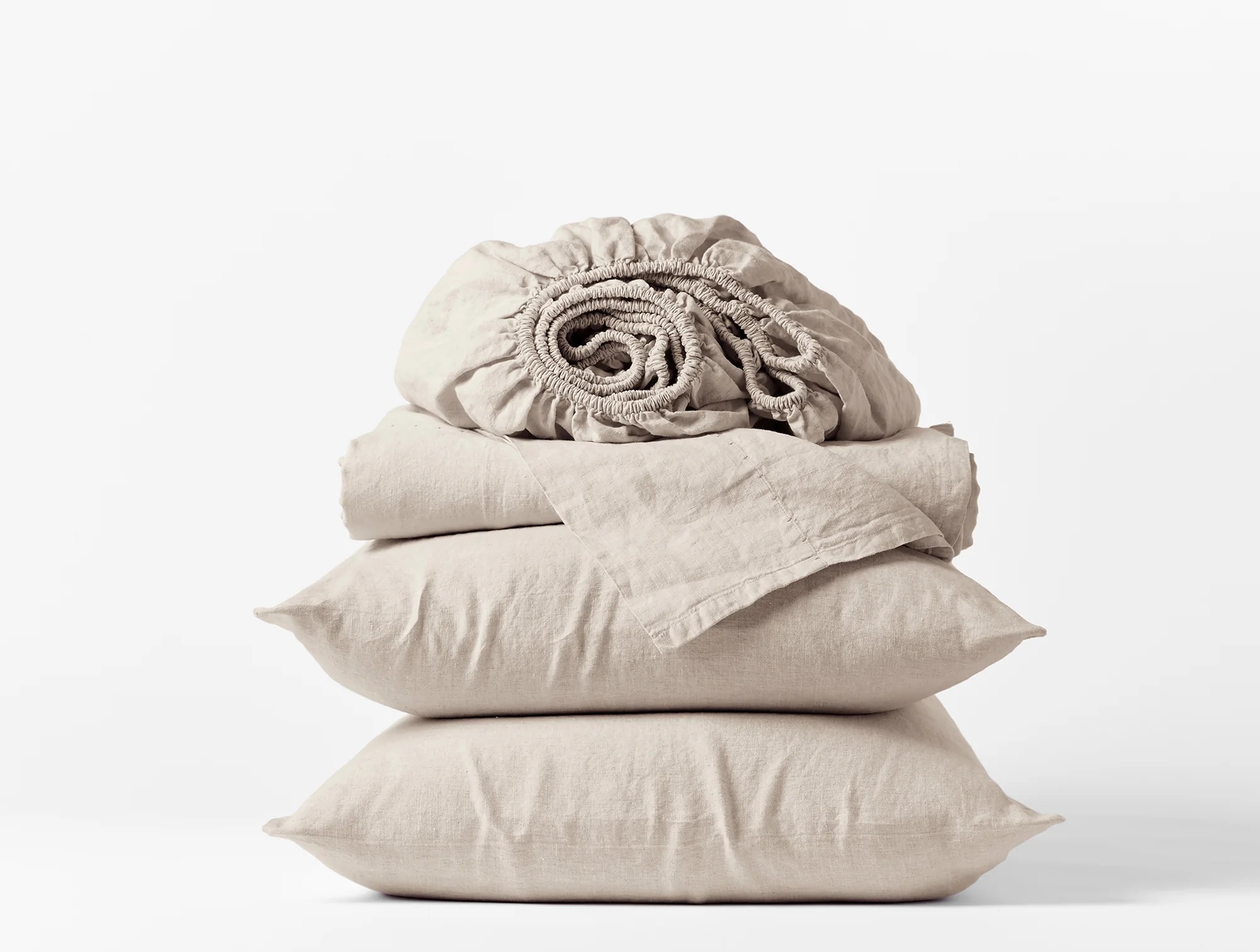 Coyuchi organic linen sheet set and pillowcases