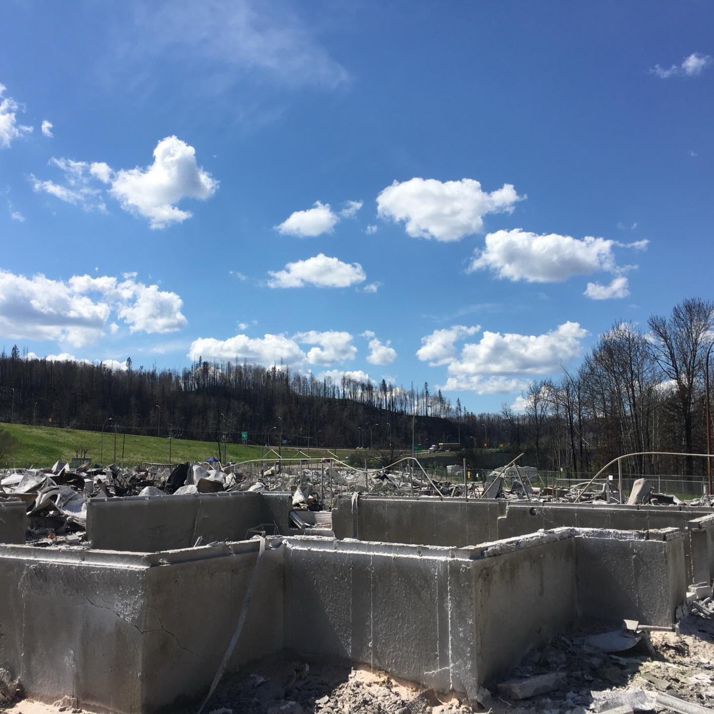JF's home after the 2016 Fort McMurray wildfire — only the foundation remained